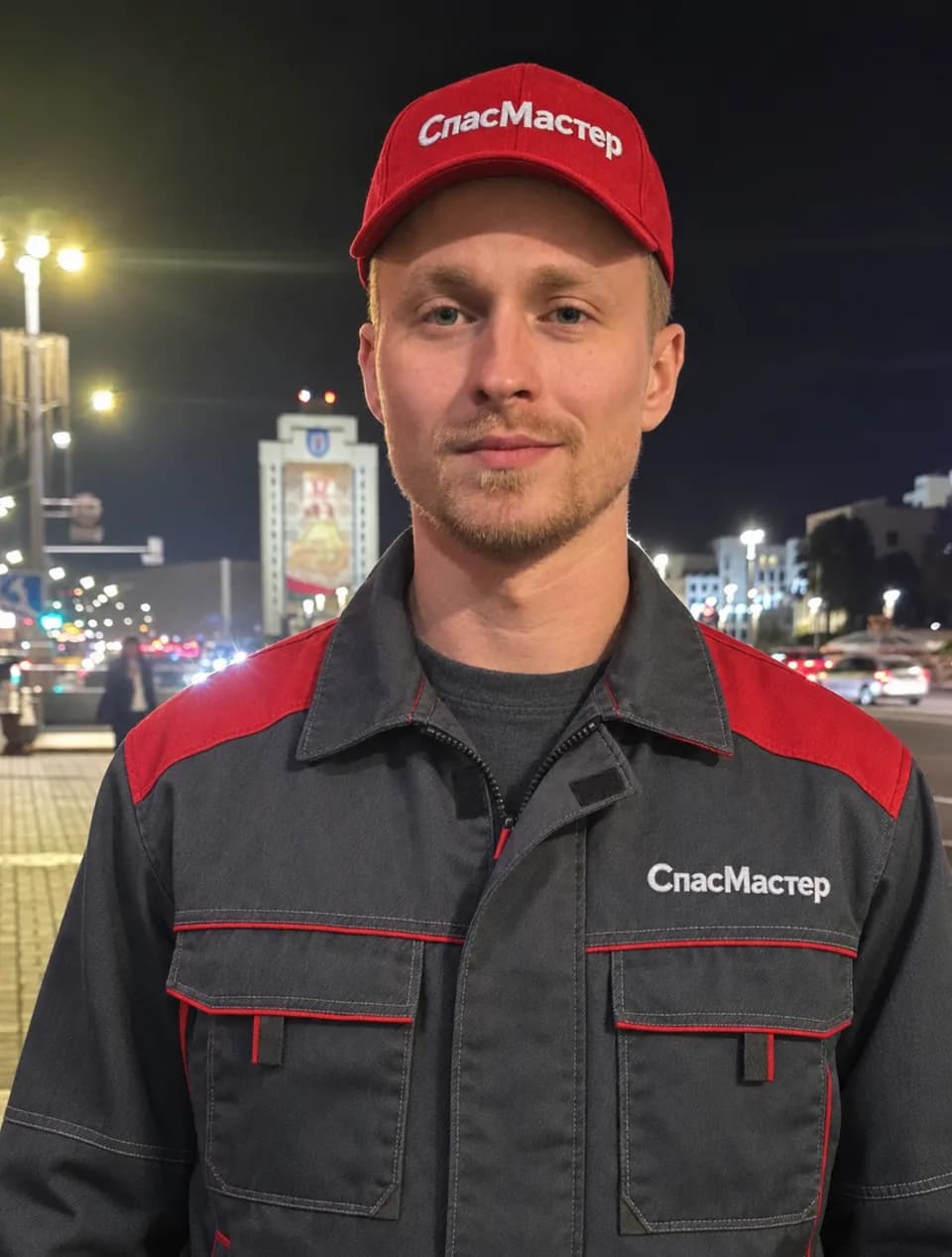 Мастер сервиса Спас-Мастер в фирменной униформе